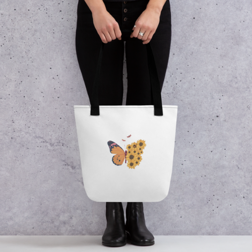 Designer Tote Bag with three color Handles Design and Art By HadiArt
