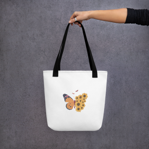 Designer Tote Bag with three color Handles Design and Art By HadiArt