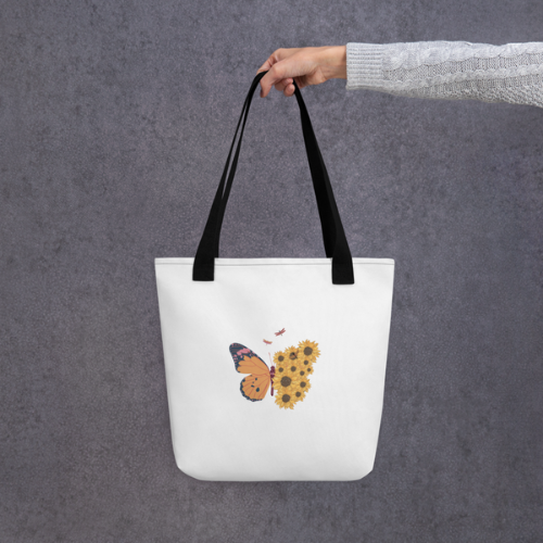 Designer Tote Bag with three color Handles Design and Art By HadiArt