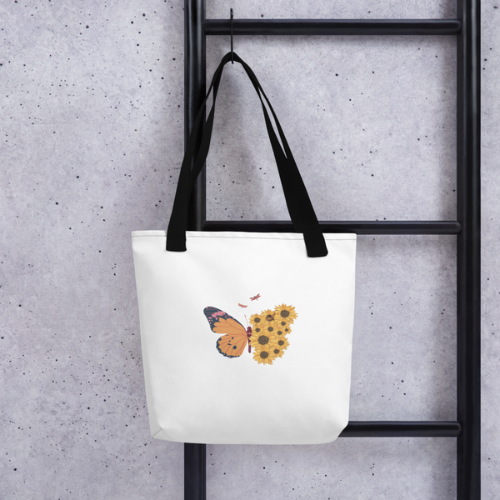 Designer Tote Bag with three color Handles Design and Art By HadiArt