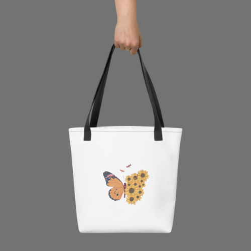 Designer Tote Bag with three color Handles Design and Art By HadiArt