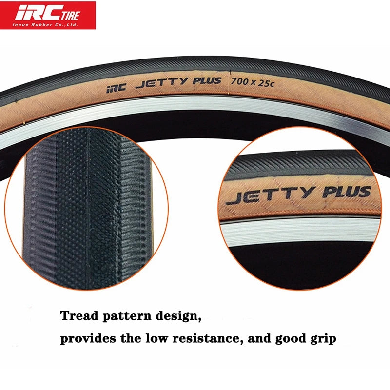 IRC JETTY PLUS Road Bike Tire 700x23C 700X25C 700X28C Retro yellow Edge Tire lightweight road Foldable Touring Bicycle Tires