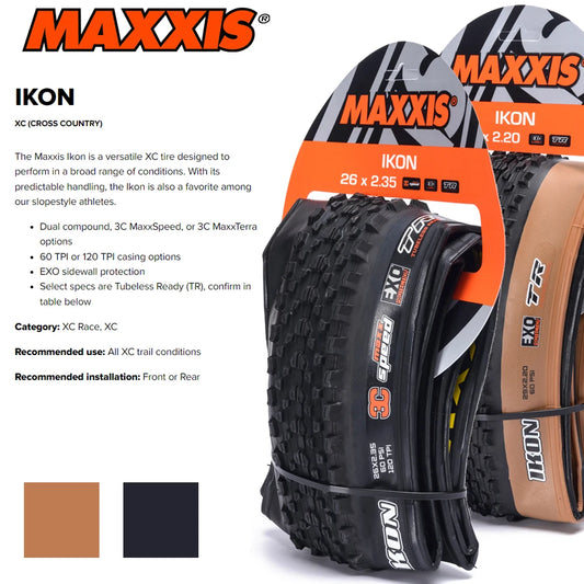 MAXXIS IKON Folding MTB Bicycle Tire 26x2.20 27.5x2.20 29x2.20/2.35 Original Mountain Bike Tyre XC Off-road Cycling Part